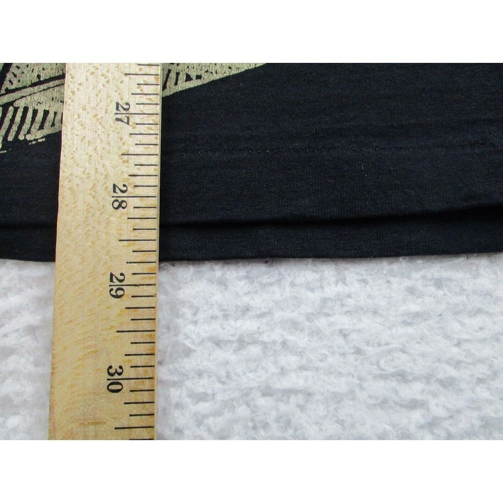 VTG‎ Screen Stars Polo Shirt Mens XL Black Tribal Art Print Short Sleeves Casual - Picture 8 of 9